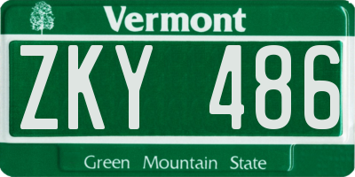 VT license plate ZKY486