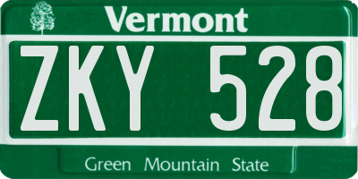 VT license plate ZKY528