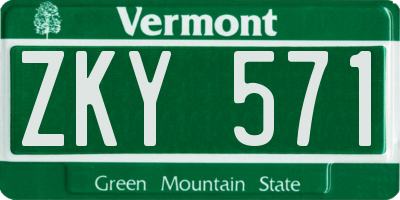 VT license plate ZKY571