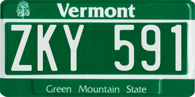 VT license plate ZKY591
