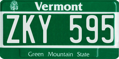 VT license plate ZKY595