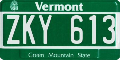 VT license plate ZKY613