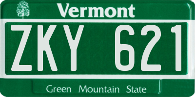VT license plate ZKY621