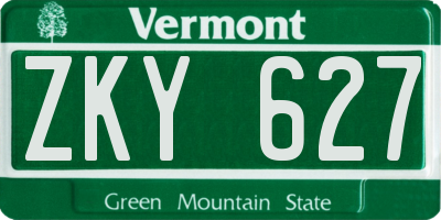 VT license plate ZKY627