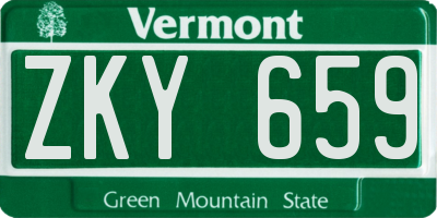 VT license plate ZKY659