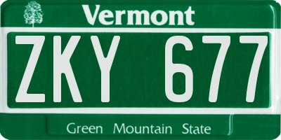 VT license plate ZKY677
