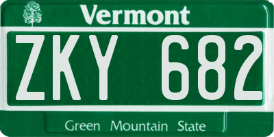 VT license plate ZKY682