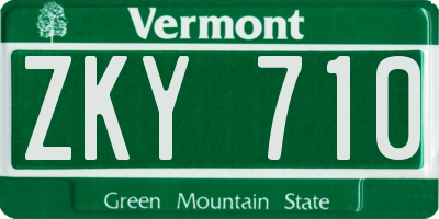 VT license plate ZKY710