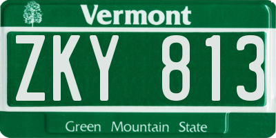 VT license plate ZKY813