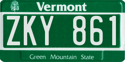 VT license plate ZKY861