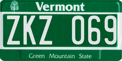 VT license plate ZKZ069