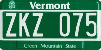 VT license plate ZKZ075