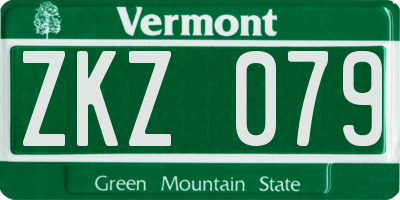 VT license plate ZKZ079