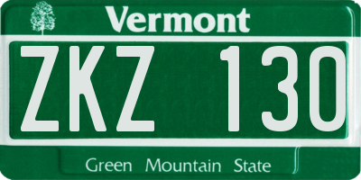 VT license plate ZKZ130