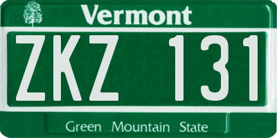 VT license plate ZKZ131
