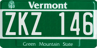 VT license plate ZKZ146