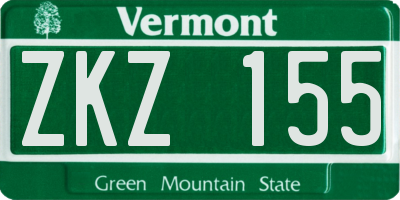 VT license plate ZKZ155