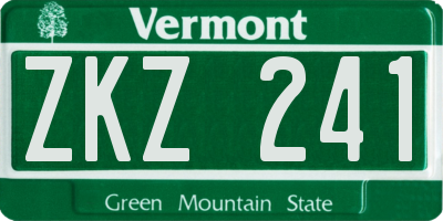 VT license plate ZKZ241