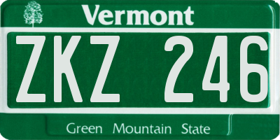 VT license plate ZKZ246