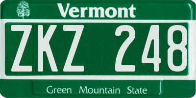 VT license plate ZKZ248
