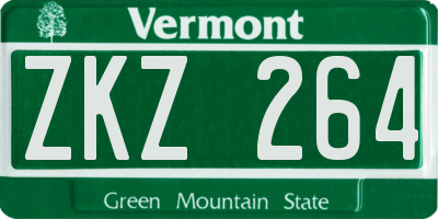 VT license plate ZKZ264