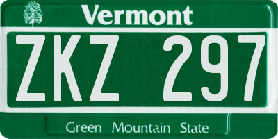 VT license plate ZKZ297