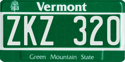 VT license plate ZKZ320
