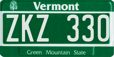 VT license plate ZKZ330