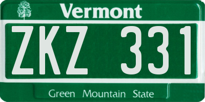 VT license plate ZKZ331