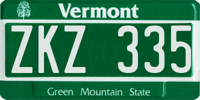 VT license plate ZKZ335