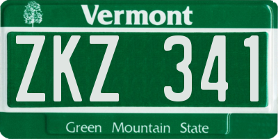 VT license plate ZKZ341
