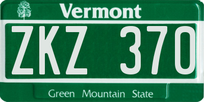 VT license plate ZKZ370