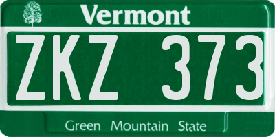 VT license plate ZKZ373