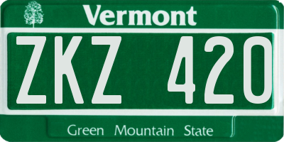 VT license plate ZKZ420