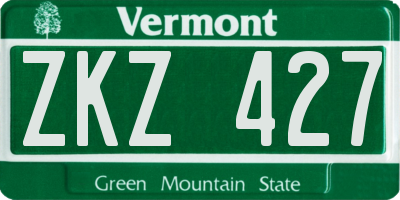 VT license plate ZKZ427