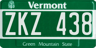 VT license plate ZKZ438