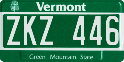 VT license plate ZKZ446