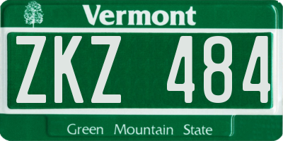 VT license plate ZKZ484