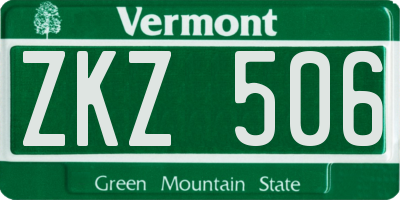 VT license plate ZKZ506