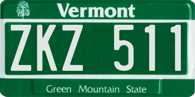 VT license plate ZKZ511