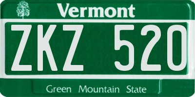 VT license plate ZKZ520