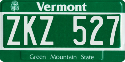VT license plate ZKZ527