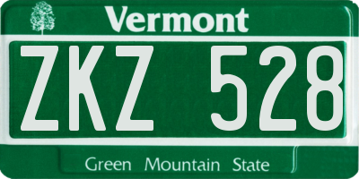 VT license plate ZKZ528