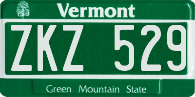 VT license plate ZKZ529