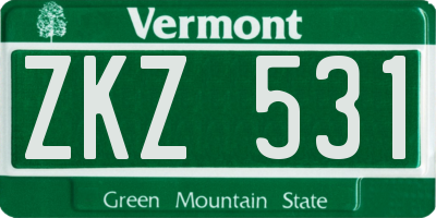 VT license plate ZKZ531