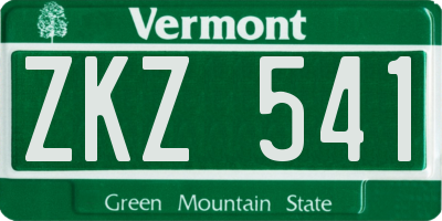 VT license plate ZKZ541