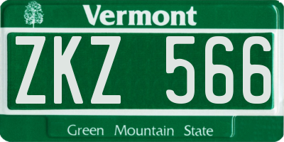 VT license plate ZKZ566