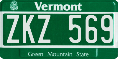 VT license plate ZKZ569