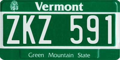 VT license plate ZKZ591