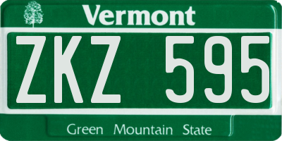 VT license plate ZKZ595